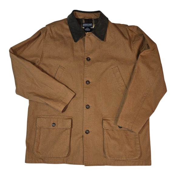Lands' End Other - Lands End Mens Barn Chore Field Jacket Brown Suede‎ Collar Size XL Workwear